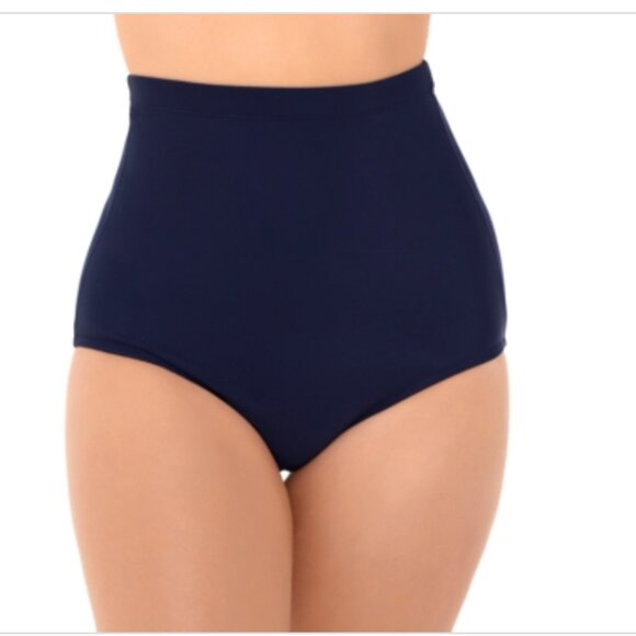 Swim Solutions Women’s Ultra High-Waist Swim Bottoms Navy Blue Size 8 9266 - Picture 1 of 1